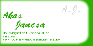 akos jancsa business card